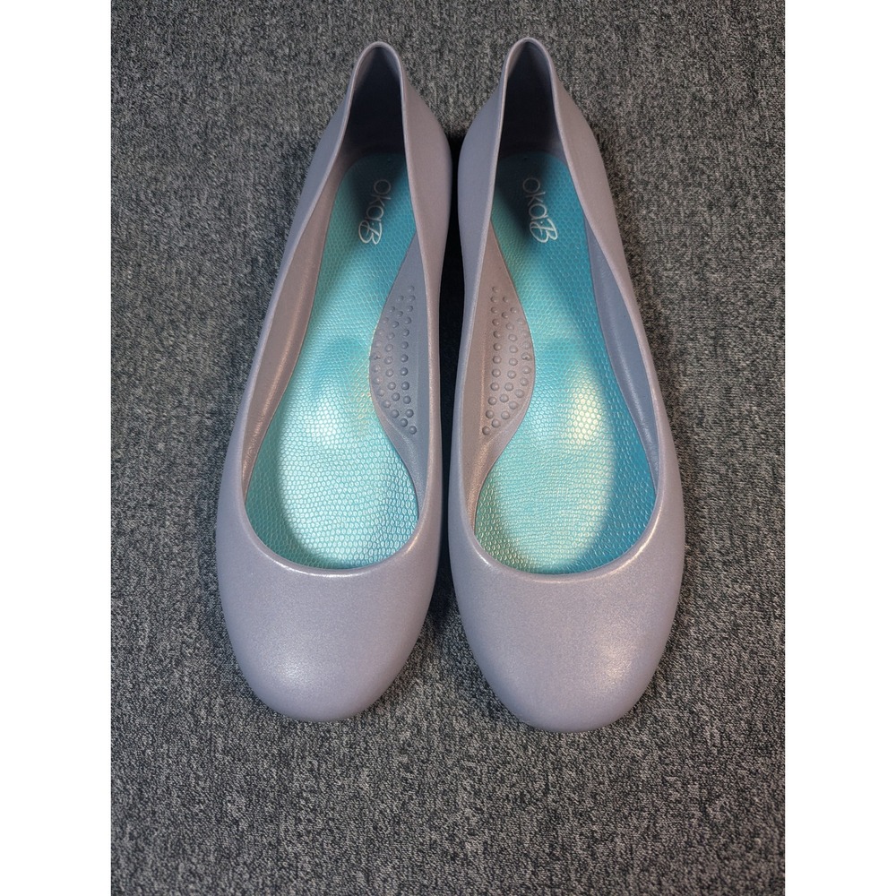 Oka-B Taylor Ballet Flats Lavender Grey Teal Insole US 6 EU 36 Made in USA